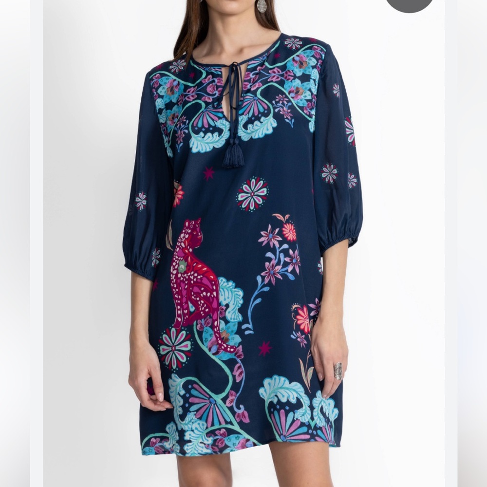 New Johnny Was Jade Dress with Floral Accents size XL silk - Picture 11 of 15